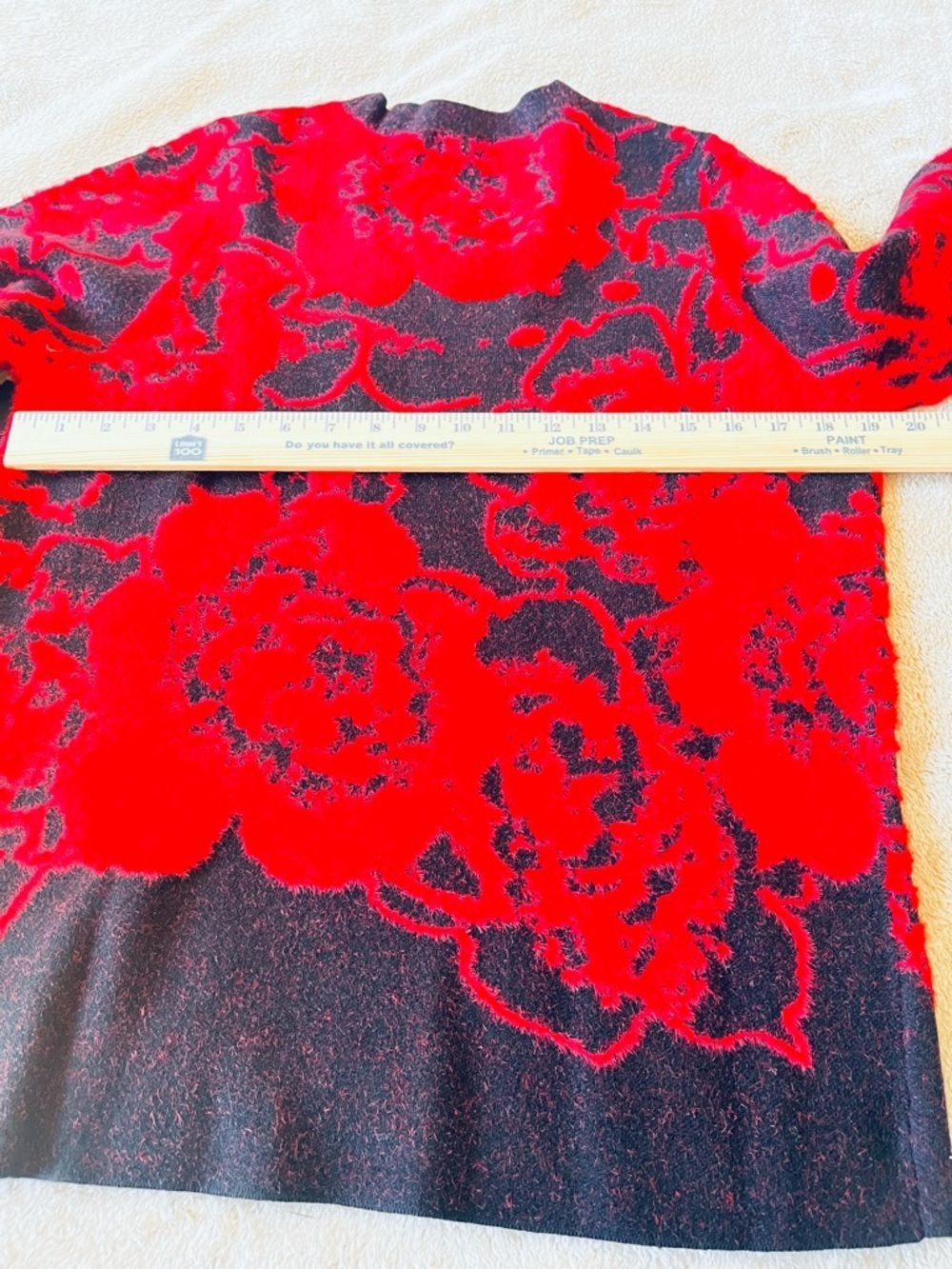 NWT Liverpool Red Black Floral Crewneck Sweater Long Sleeve Soft Vibrant Women - Picture 9 of 10